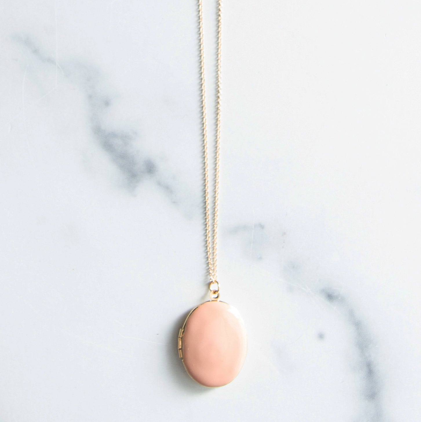 Enamel Locket - Peach